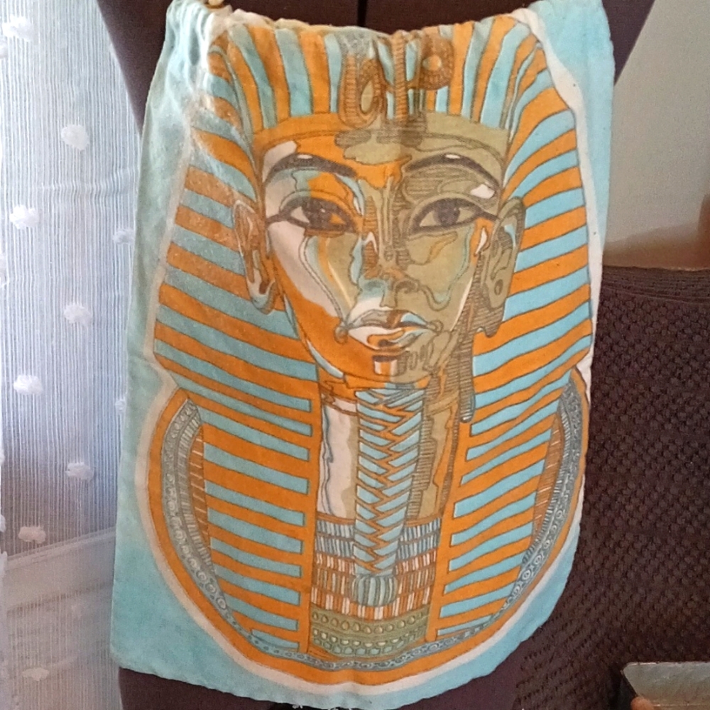King Tut/ Nefertiti   cloth Bag 💙Rare
